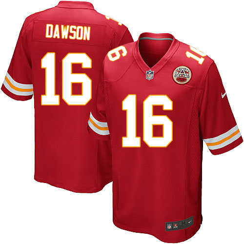 Youth Elite Len Dawson Nike Jersey Red Home - #16 NFL Kansas City Chiefs
